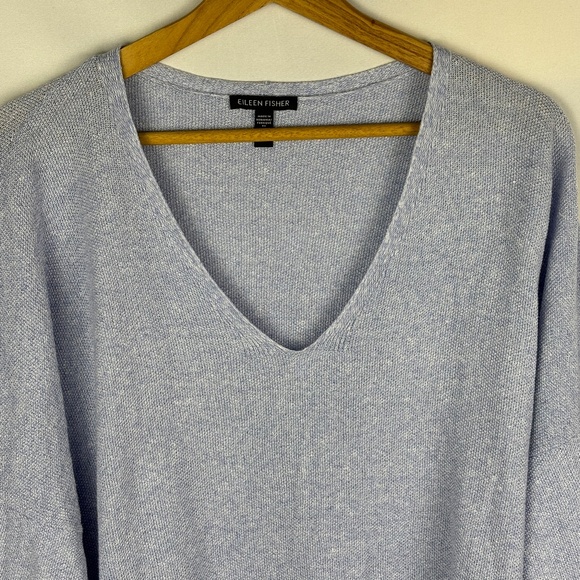 Eileen Fisher Women LongSleeve Org. Linen blend Sweater Top 1X Beachy Breathable - Picture 2 of 8